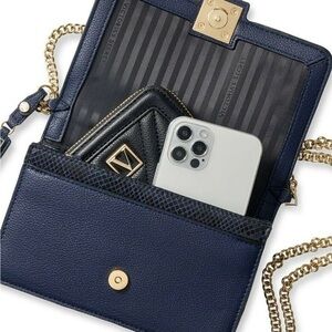 Victoria's Secret Dark Blue Crossbody with Gold Accents